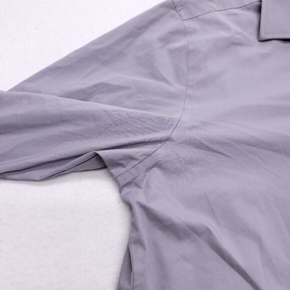 Haggar Classic Fit Casual Button Up Long Sleeve Shirt Adult Mens Size 16.5 Gray - Picture 7 of 10